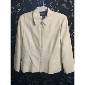 Ralph Lauren Collection Classics Size 12 Wool Zip Blazer Beige Black Label